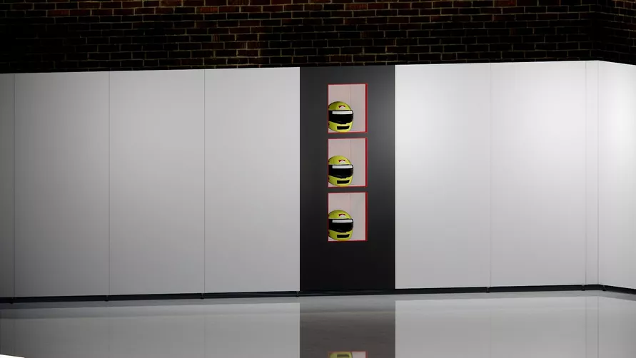 Helmet panel for 3 helmets
